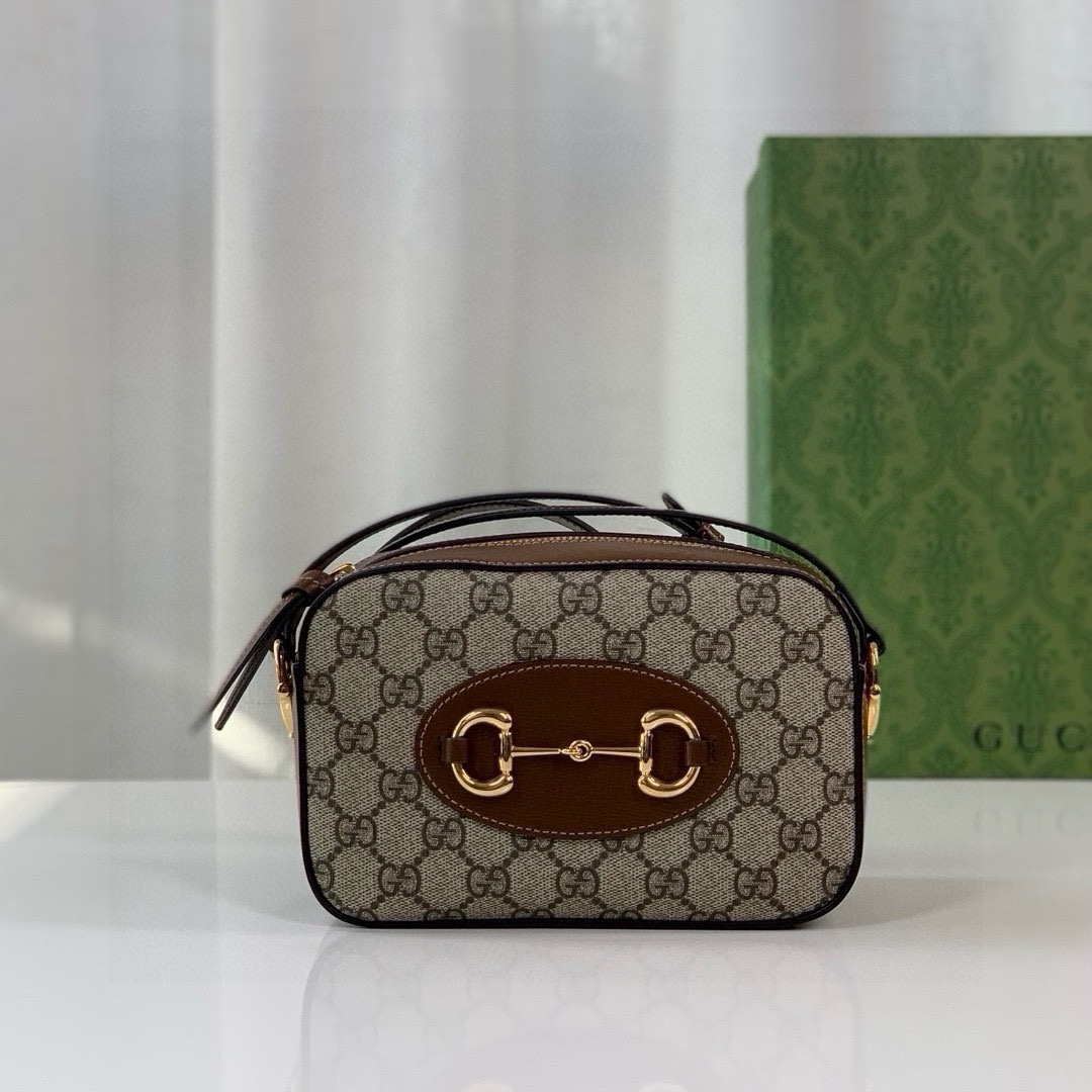 Gucci Horsebit 1955 Series Rucksack With Small Shoulder Buttons Beige and Ebony